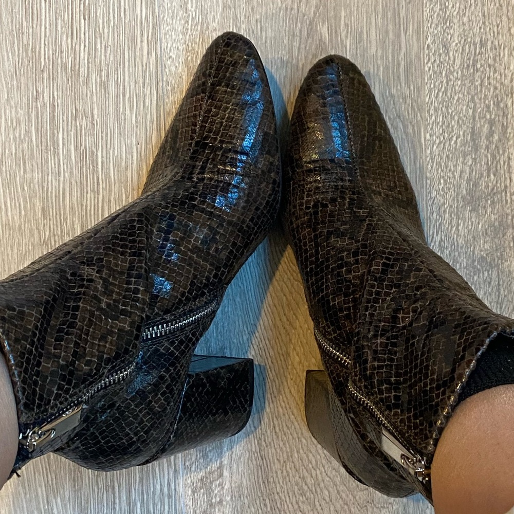 Zara Snakeskin Ankle Boots